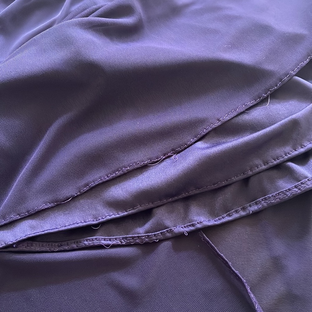 David's Bridal Halter Chiffon Lapis Dress - W11173 - 12 - Picture 8 of 11